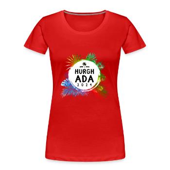 Hurghada 2024 Bunt - Frauen Premium Bio T-Shirt - Rot - Vorne - Mia (176cm)