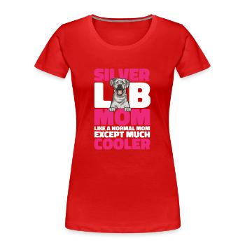 Silver Labrador Retriever Silver Lab - T-shirt bio Premium Femme - rouge - Devant - Mia (176cm)
