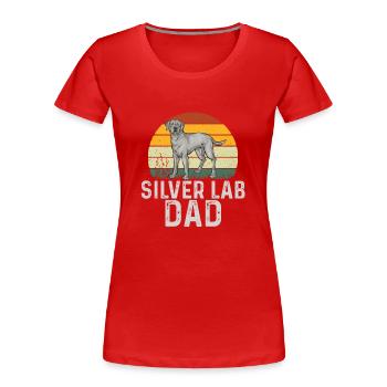 Silver Labrador Retriever Silver Lab - T-shirt bio Premium Femme - rouge - Devant - Mia (176cm)