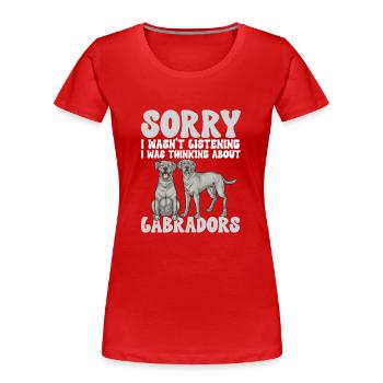 Silver Labrador Retriever Silver Lab - T-shirt bio Premium Femme - rouge - Devant - Mia (176cm)