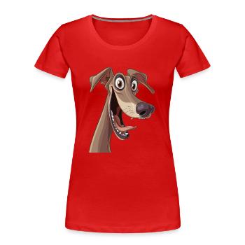 Chart Polski | Polish greyhound | Cartoon Artwork - Frauen Premium Bio T-Shirt - Rot - Vorne - Mia (176cm)