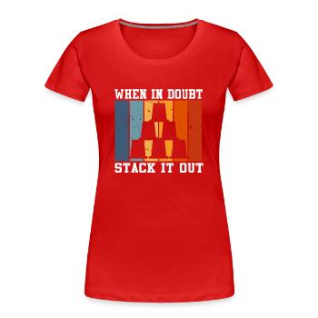 Sport Stacking Stacks Stacked Speed Cup - Frauen Premium Bio T-Shirt - Rot - Vorne - Mia (176cm)