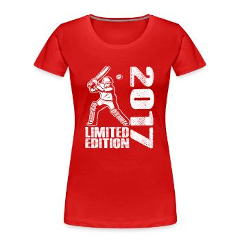 Limited Edition 2017 Limited Edition Cricket - Frauen Premium Bio T-Shirt - Rot - Vorne - Mia (176cm)
