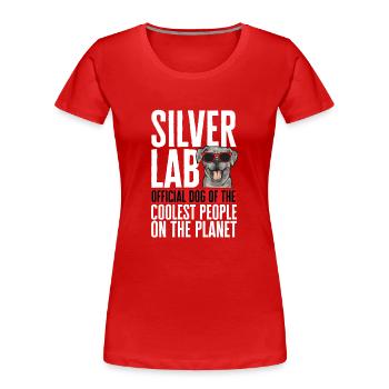Silver Labrador Retriever Silver Lab - T-shirt bio Premium Femme - rouge - Devant - Mia (176cm)