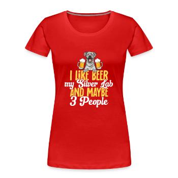 Silver Labrador Retriever Silver Lab - T-shirt bio Premium Femme - rouge - Devant - Mia (176cm)