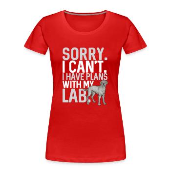 Silver Labrador Retriever Silver Lab - T-shirt bio Premium Femme - rouge - Devant - Mia (176cm)