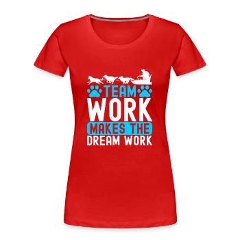 Chiens de traîneau - T-shirt bio Premium Femme - rouge - Devant - Mia (176cm)