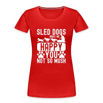 Traîneau Chiens de traîneau - T-shirt bio Premium Femme - rouge - Devant - Mia (176cm)