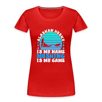 Traîneau Chiens de traîneau - T-shirt bio Premium Femme - rouge - Devant - Mia (176cm)