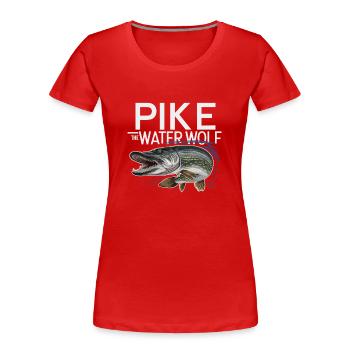 Northern Pike Fisherman Pike Fishing Rod Pike Fish - Women's Premium Organic T-Shirt - red - Front - Mia (176cm)