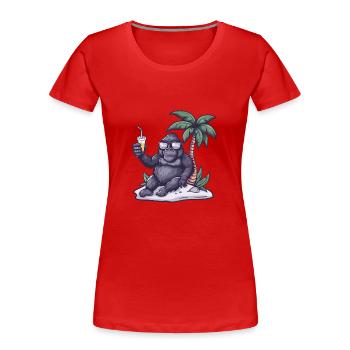 Gorilla Sommer Strand Urlaub - Frauen Premium Bio T-Shirt - Rot - Vorne - Mia (176cm)