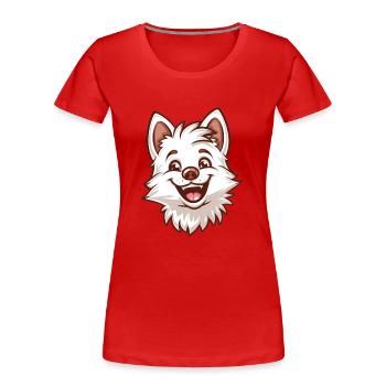 Hokkaido | Cartoon Artwork - Women's Premium Organic T-Shirt - red - Front - Mia (176cm)