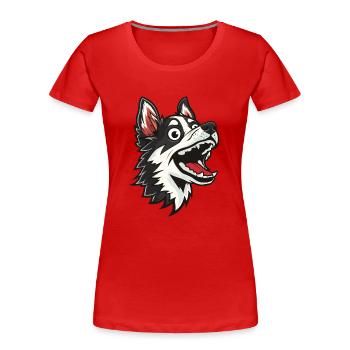 Japanese Terrier | Japanese terrier | Cartoon - Women's Premium Organic T-Shirt - red - Front - Mia (176cm)