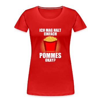 I just like fries french fries french fries - Women's Premium Organic T-Shirt - red - Front - Mia (176cm)