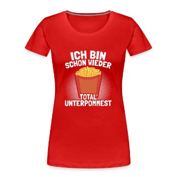 French fries - Women's Premium Organic T-Shirt - red - Front - Mia (176cm)