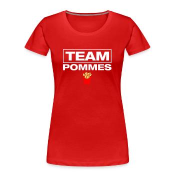 Fries Team French fries - Women's Premium Organic T-Shirt - red - Front - Mia (176cm)