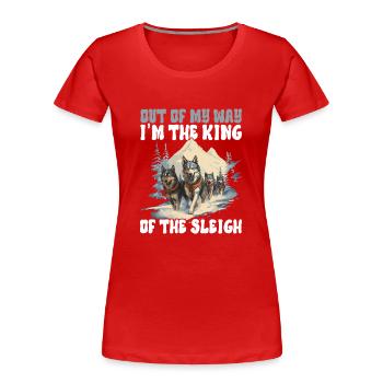 Traîneau Chiens de traîneau - T-shirt bio Premium Femme - rouge - Devant - Mia (176cm)
