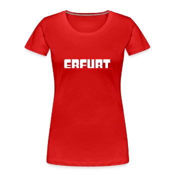 Erfurt - Frauen Premium Bio T-Shirt - Rot - Vorne - Mia (176cm)