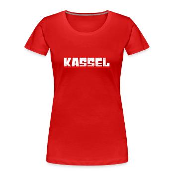Kassel - Frauen Premium Bio T-Shirt - Rot - Vorne - Mia (176cm)