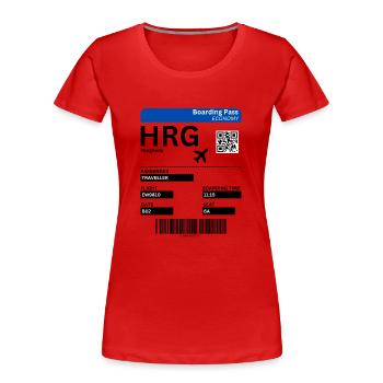 Hurghada Ägypten Flugticket Urlaub Idee - Frauen Premium Bio T-Shirt - Rot - Vorne - Mia (176cm)