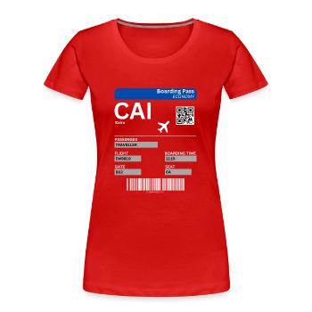Cairo Ägypten Flugticket Kairo Urlaub Idee - Frauen Premium Bio T-Shirt - Rot - Vorne - Mia (176cm)