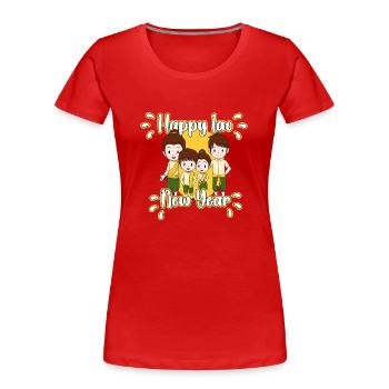 Laos Laote Lao Lao Cadeau du Nouvel An I - T-shirt bio Premium Femme - rouge - Devant - Mia (176cm)