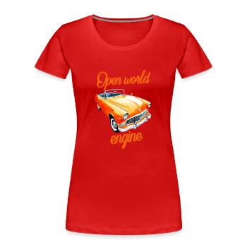 Moteur du monde ouvert Cabriolet Spruch gaming Cabrio - T-shirt bio Premium Femme - rouge - Devant - Mia (176cm)