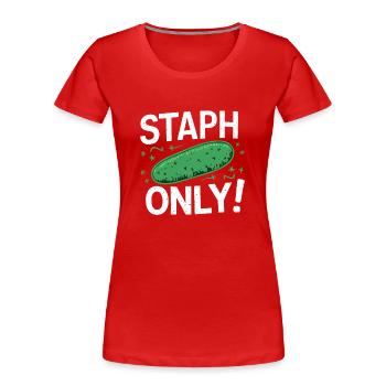Microbiologiste Microbiologie Laboratoire Biologie des staphylocoques - T-shirt bio Premium Femme - rouge - Devant - Mia (176cm)