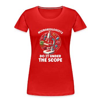 Microbiologiste Microbiologie Laboratoire Biologie des staphylocoques - T-shirt bio Premium Femme - rouge - Devant - Mia (176cm)
