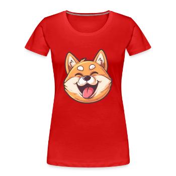 Shiba Inu | Cartoon Artwork - Women's Premium Organic T-Shirt - red - Front - Mia (176cm)