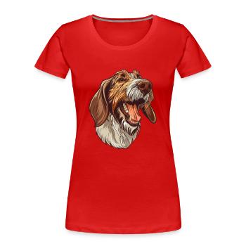 Spinone Italiano | Cartoon Artwork - Women's Premium Organic T-Shirt - red - Front - Mia (176cm)