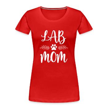 Lab Maman Chemise Labrador Retriever Amant Propriétaire Drôle - T-shirt bio Premium Femme - rouge - Devant - Mia (176cm)