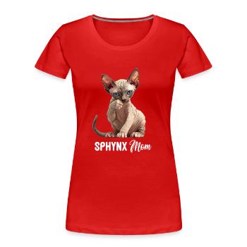 Sphynx Chaton Sphynx Chat - T-shirt bio Premium Femme - rouge - Devant - Mia (176cm)