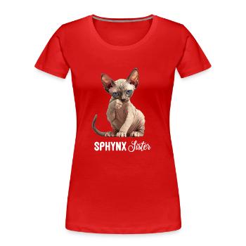 Sphynx Chaton Sphynx Chat - T-shirt bio Premium Femme - rouge - Devant - Mia (176cm)