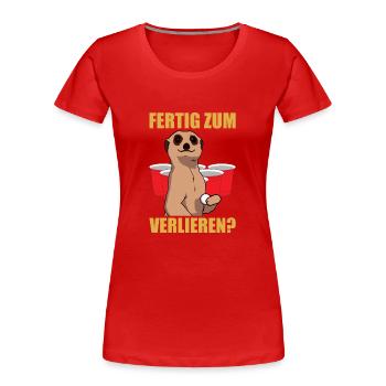 Prêt à perdre ? Beer Pong Beer Pong - T-shirt bio Premium Femme - rouge - Devant - Mia (176cm)