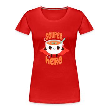Superhelden-Suppe - Frauen Premium Bio T-Shirt - Rot - Vorne - Mia (176cm)