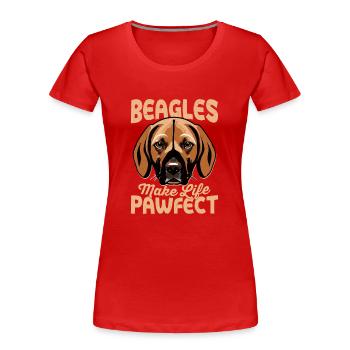 Beagles Make Life Pawfect Puppy Mom Dog Dad - Frauen Premium Bio T-Shirt - Rot - Vorne - Mia (176cm)