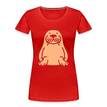 Morse - T-shirt bio Premium Femme - rouge - Devant - Mia (176cm)