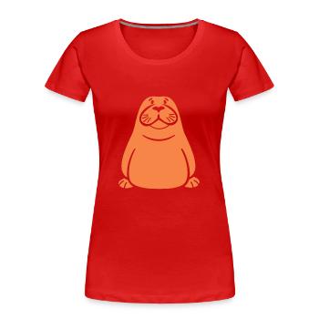 Morse - T-shirt bio Premium Femme - rouge - Devant - Mia (176cm)