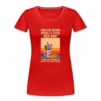 Dessert crémeux au sundae Ne me dérangez pas - T-shirt bio Premium Femme - rouge - Devant - Mia (176cm)