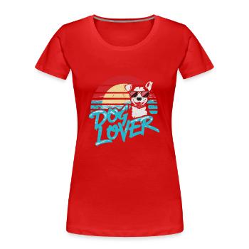 HUNDEFREUND - Frauen Premium Bio T-Shirt - Rot - Vorne - Mia (176cm)