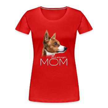 Basenji Mama - Frauen Premium Bio T-Shirt - Rot - Vorne - Mia (176cm)