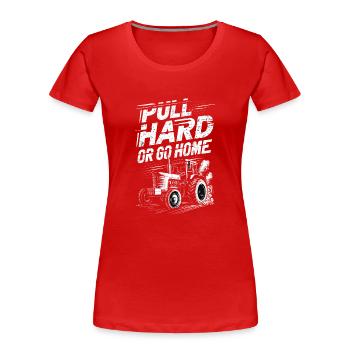 Tractor Pulling Tractor Pulling Tractor Power Farm - Frauen Premium Bio T-Shirt - Rot - Vorne - Mia (176cm)
