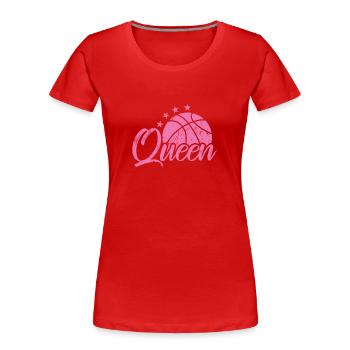 Queen Basketball Féminine - T-shirt bio Premium Femme - rouge - Devant - Mia (176cm)