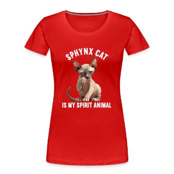Chaton Sphynx Chat Sphynx - T-shirt bio Premium Femme - rouge - Devant - Mia (176cm)