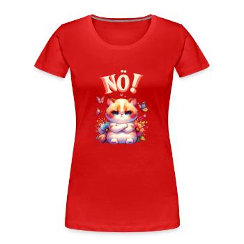 Chat drôle de dire non ! Pour les amoureux des chats - T-shirt bio Premium Femme - rouge - Devant - Mia (176cm)