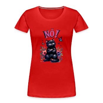 Chat drôle de dire non ! Pour les amoureux des chats - T-shirt bio Premium Femme - rouge - Devant - Mia (176cm)