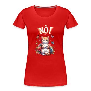 Chat drôle de dire non ! Pour les amoureux des chats - T-shirt bio Premium Femme - rouge - Devant - Mia (176cm)