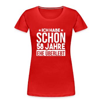 Mariage Ange Mariage 58 ans Mariage - T-shirt bio Premium Femme - rouge - Devant - Mia (176cm)