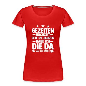 Mariage Mariage de marée 59 ans de mariage - T-shirt bio Premium Femme - rouge - Devant - Mia (176cm)